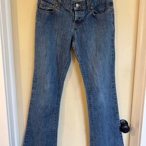 Y2K Abercrombie & Fitch Women's Flare Jeans in Blue